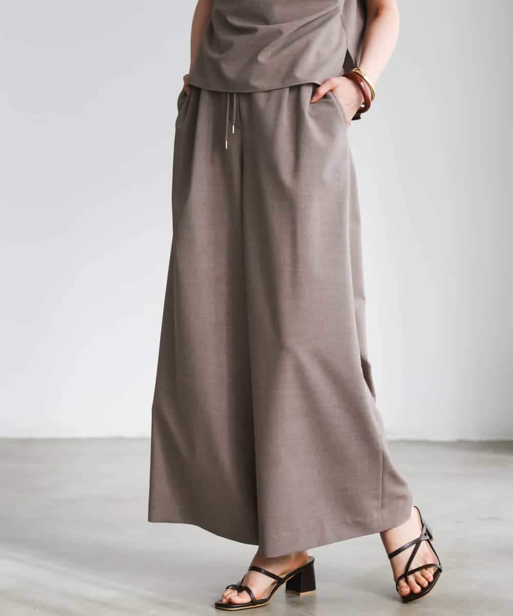 FMLGD13280 MICHEL KLEIN(ミッシェルクラン) [セットアップ対応/リラックスボトム]ドローストリングワイドパンツ ブラック