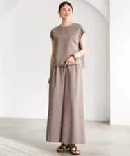 FMLGD13280 MICHEL KLEIN(ミッシェルクラン) [セットアップ対応/リラックスボトム]ドローストリングワイドパンツ ブラック