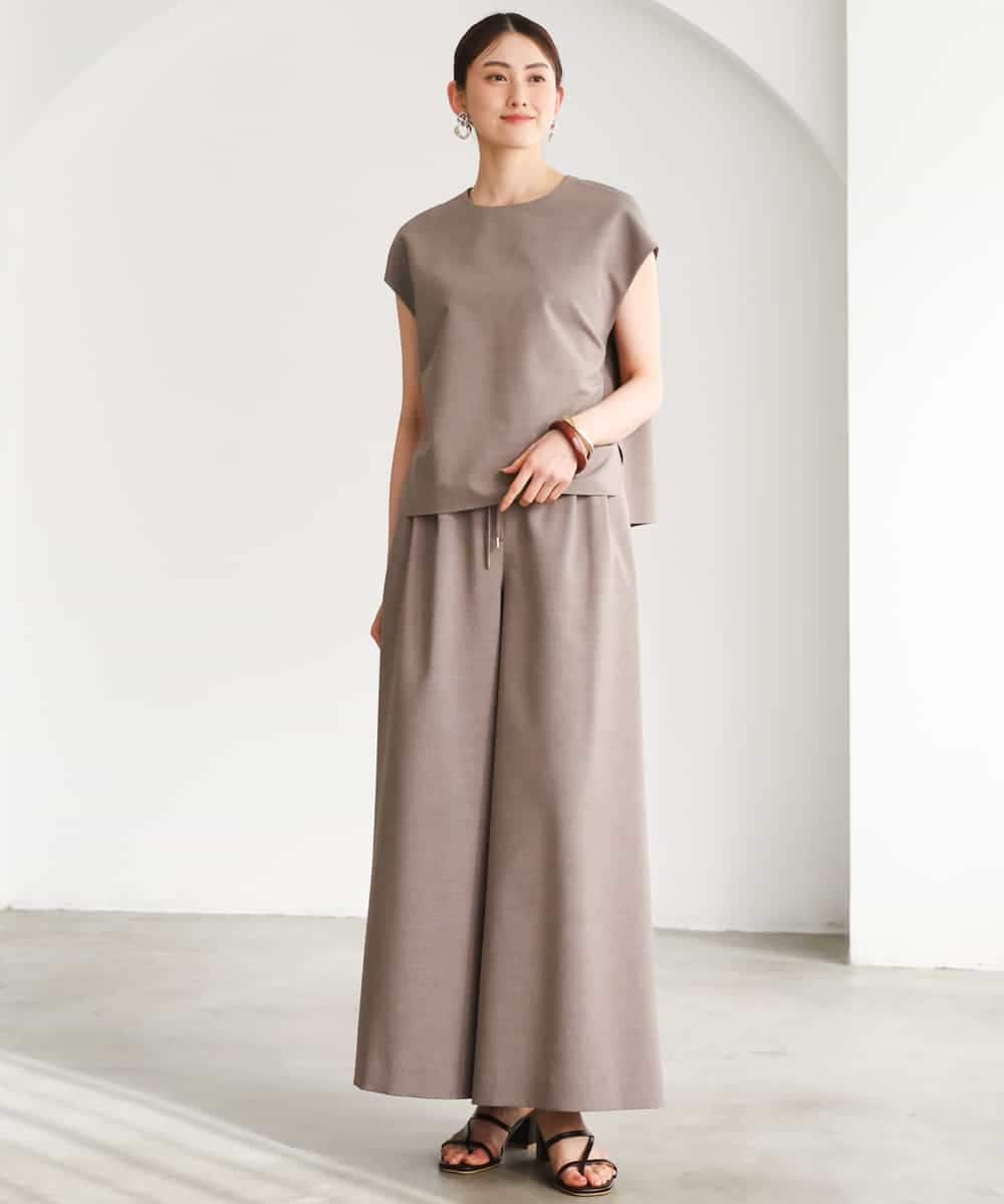 FMLGD13280 MICHEL KLEIN(ミッシェルクラン) [セットアップ対応/リラックスボトム]ドローストリングワイドパンツ ブラック