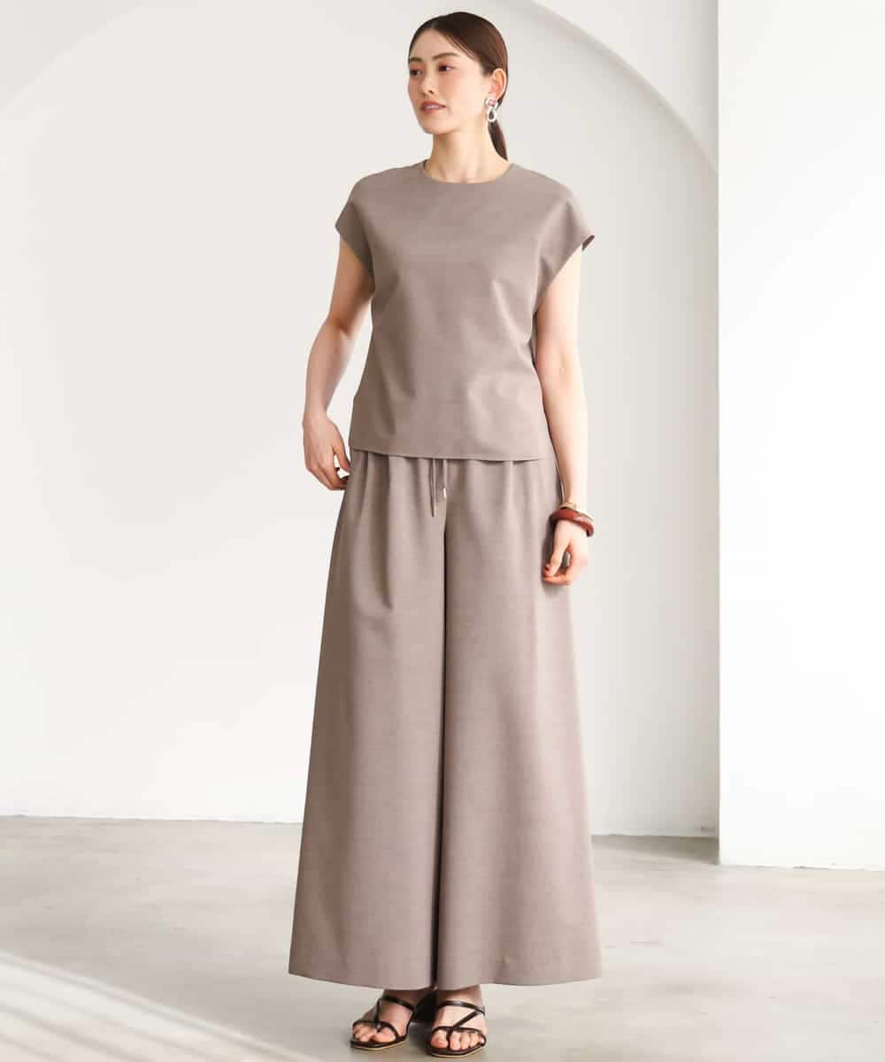 FMLGD13280 MICHEL KLEIN(ミッシェルクラン) [セットアップ対応/リラックスボトム]ドローストリングワイドパンツ ブラック