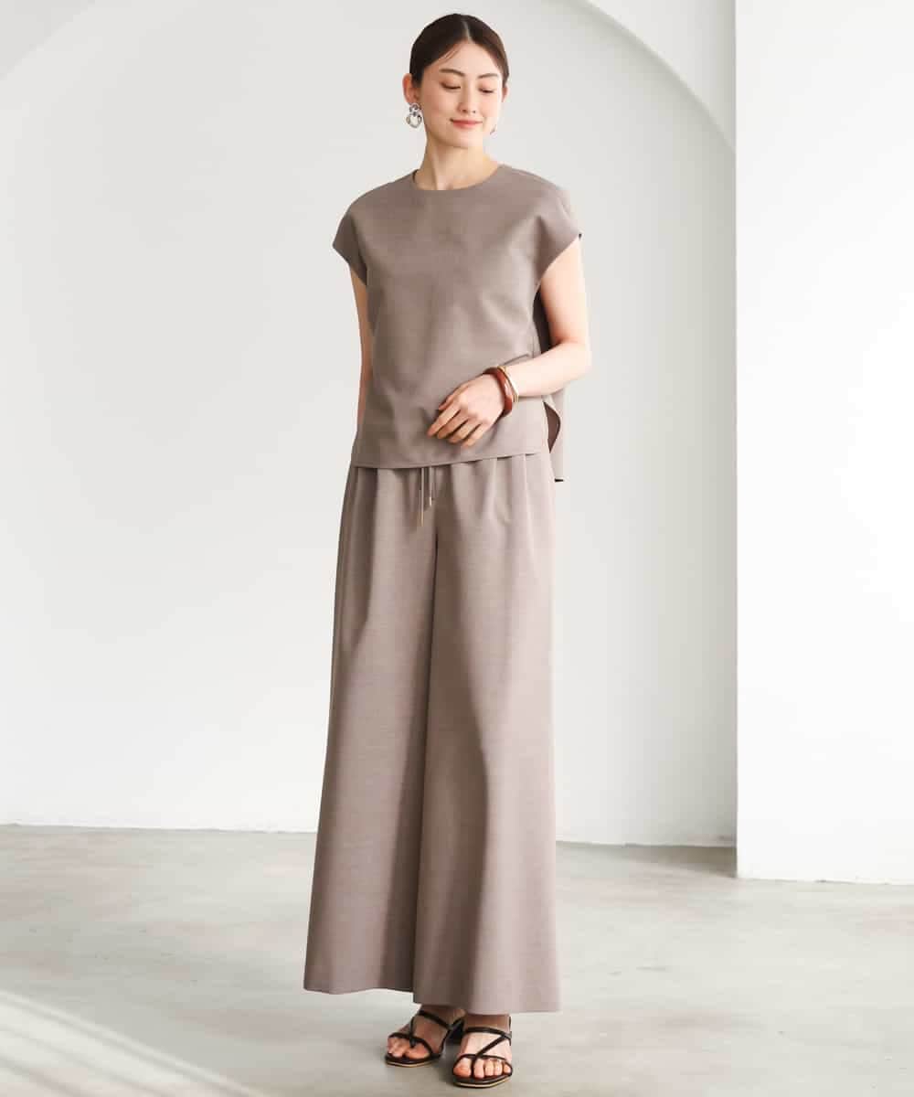 FMLGD13280 MICHEL KLEIN(ミッシェルクラン) [セットアップ対応/リラックスボトム]ドローストリングワイドパンツ ブラック