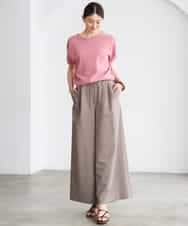 FMLGD13280 MICHEL KLEIN(ミッシェルクラン) [セットアップ対応/リラックスボトム]ドローストリングワイドパンツ ブラック