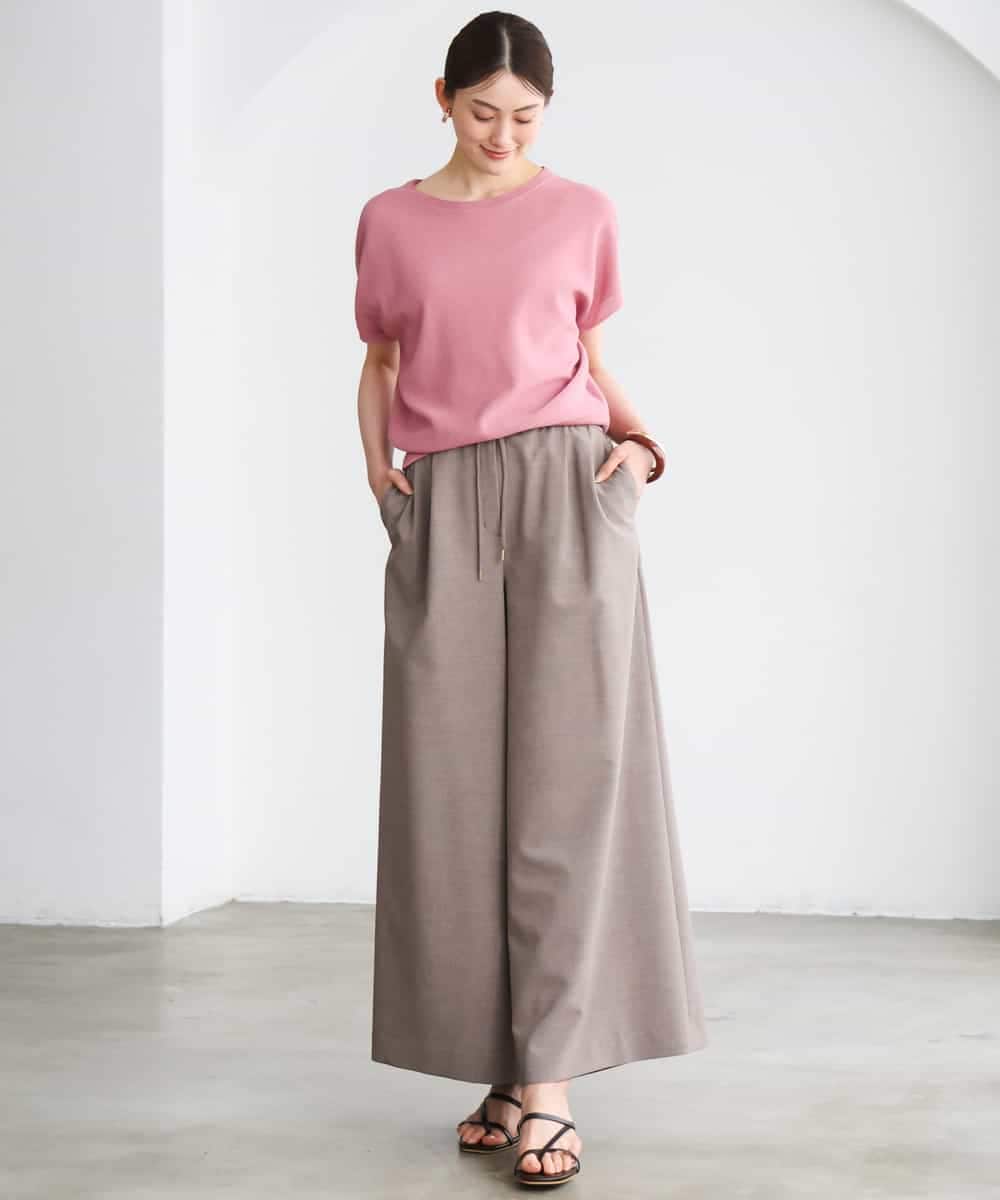 FMLGD13280 MICHEL KLEIN(ミッシェルクラン) [セットアップ対応/リラックスボトム]ドローストリングワイドパンツ ブラック