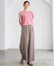 FMLGD13280 MICHEL KLEIN(ミッシェルクラン) [セットアップ対応/リラックスボトム]ドローストリングワイドパンツ ブラック