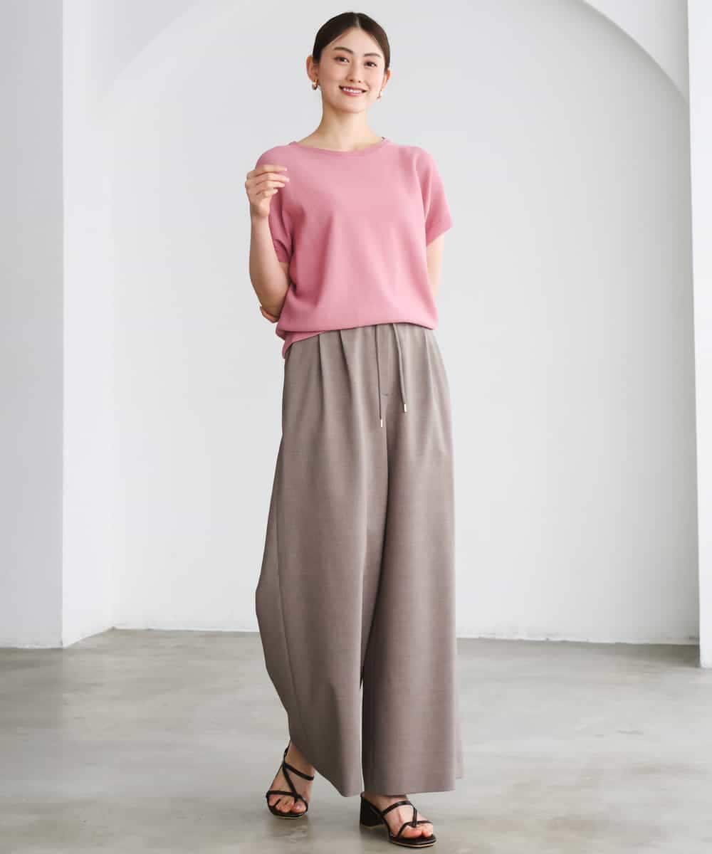 FMLGD13280 MICHEL KLEIN(ミッシェルクラン) [セットアップ対応/リラックスボトム]ドローストリングワイドパンツ ブラック