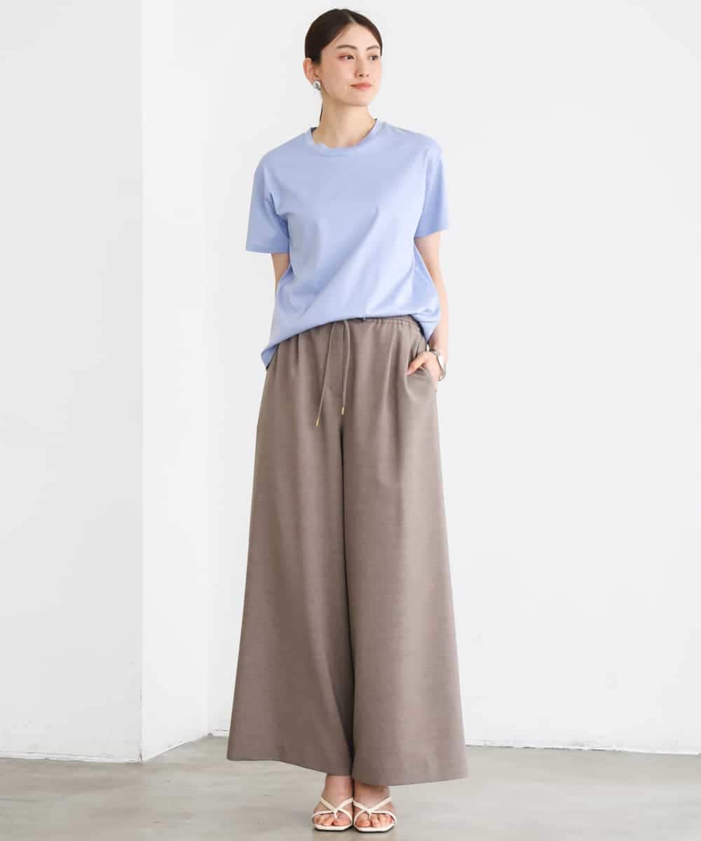 FMLGD13280 MICHEL KLEIN(ミッシェルクラン) [セットアップ対応/リラックスボトム]ドローストリングワイドパンツ ブラック