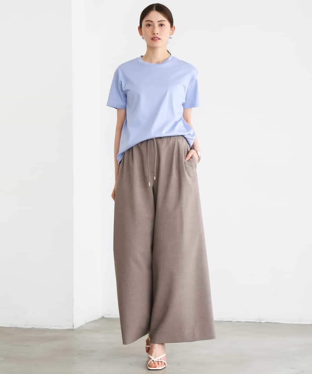 FMLGD13280 MICHEL KLEIN(ミッシェルクラン) [セットアップ対応/リラックスボトム]ドローストリングワイドパンツ ブラック