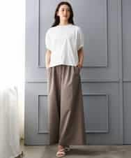 FMLGD13280 MICHEL KLEIN(ミッシェルクラン) [セットアップ対応/リラックスボトム]ドローストリングワイドパンツ ブラック