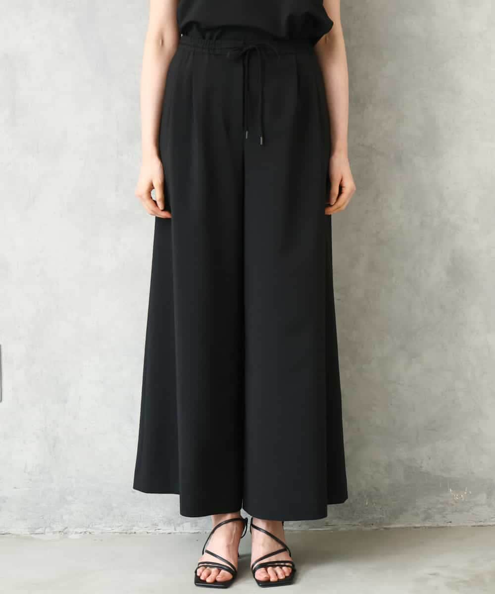 FMLGD13280 MICHEL KLEIN(ミッシェルクラン) [セットアップ対応/リラックスボトム]ドローストリングワイドパンツ ブラック