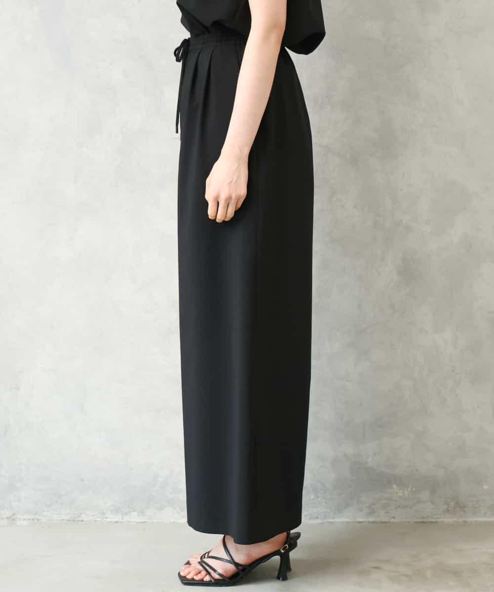 FMLGD13280 MICHEL KLEIN(ミッシェルクラン) [セットアップ対応/リラックスボトム]ドローストリングワイドパンツ ブラック