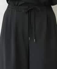FMLGD13280 MICHEL KLEIN(ミッシェルクラン) [セットアップ対応/リラックスボトム]ドローストリングワイドパンツ ブラック