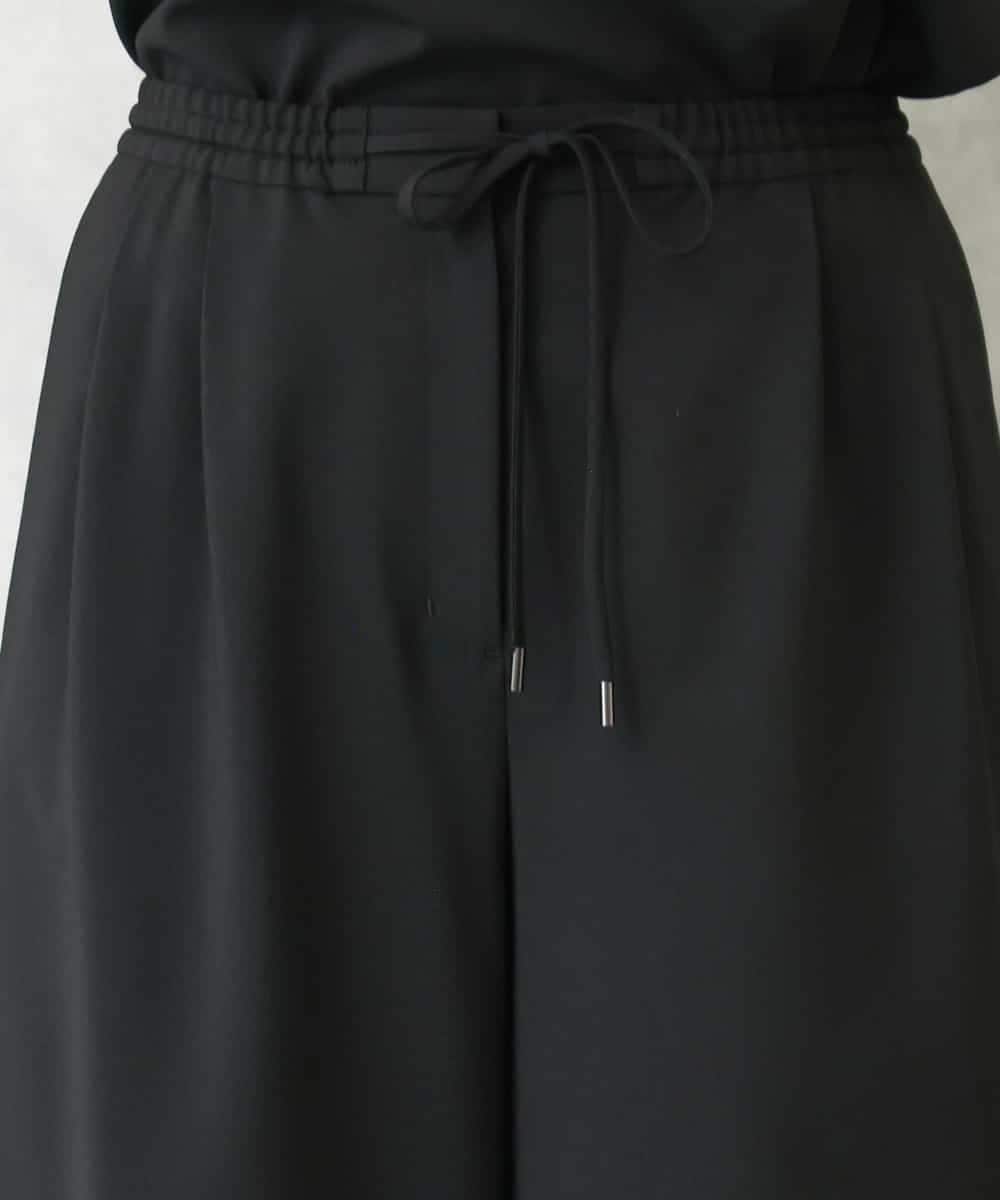 FMLGD13280 MICHEL KLEIN(ミッシェルクラン) [セットアップ対応/リラックスボトム]ドローストリングワイドパンツ ブラック