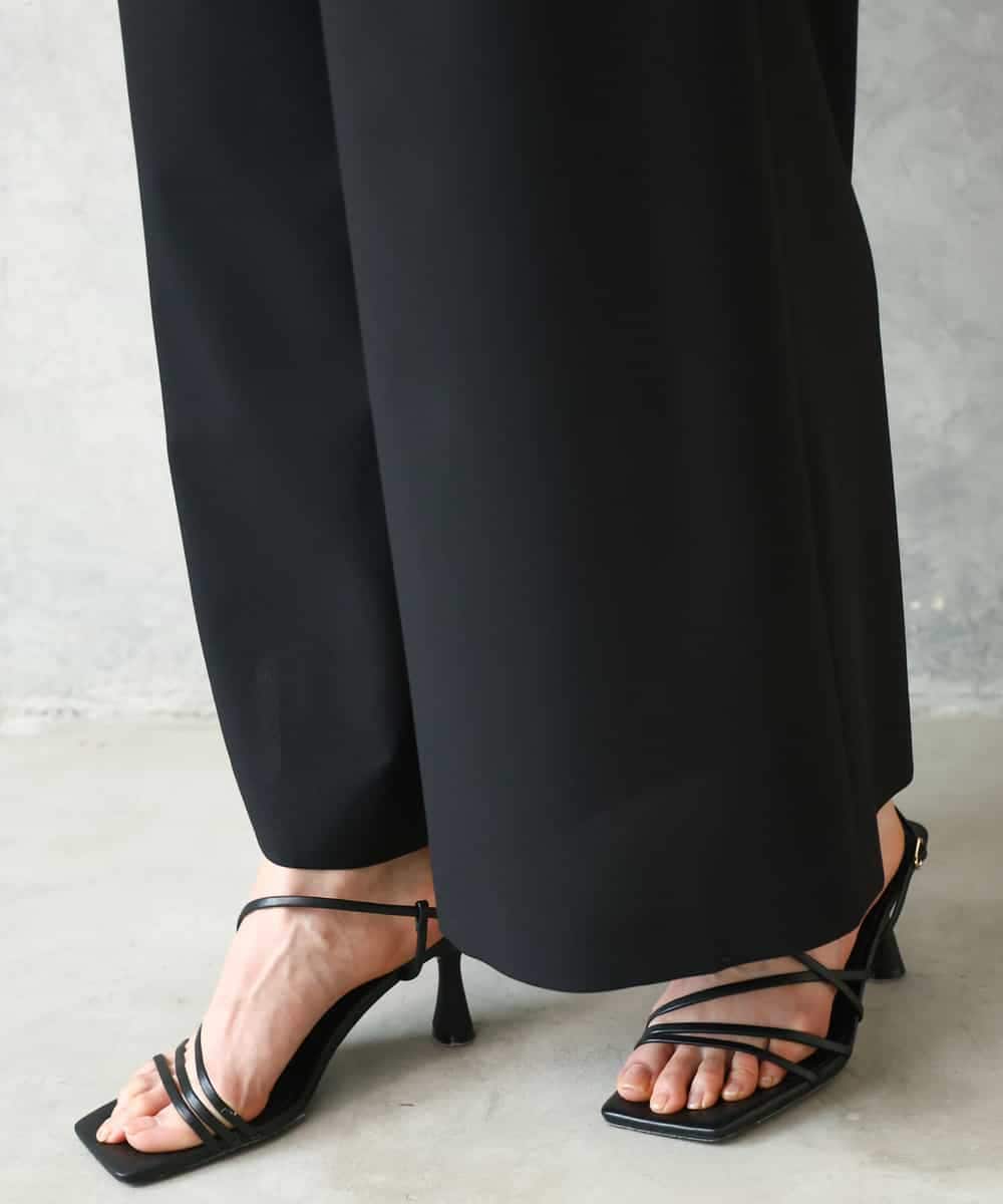 FMLGD13280 MICHEL KLEIN(ミッシェルクラン) [セットアップ対応/リラックスボトム]ドローストリングワイドパンツ ブラック