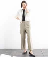 FMLGD17200 MICHEL KLEIN(ミッシェルクラン) [定番人気]ドライストレッチワイドパンツ カーキ