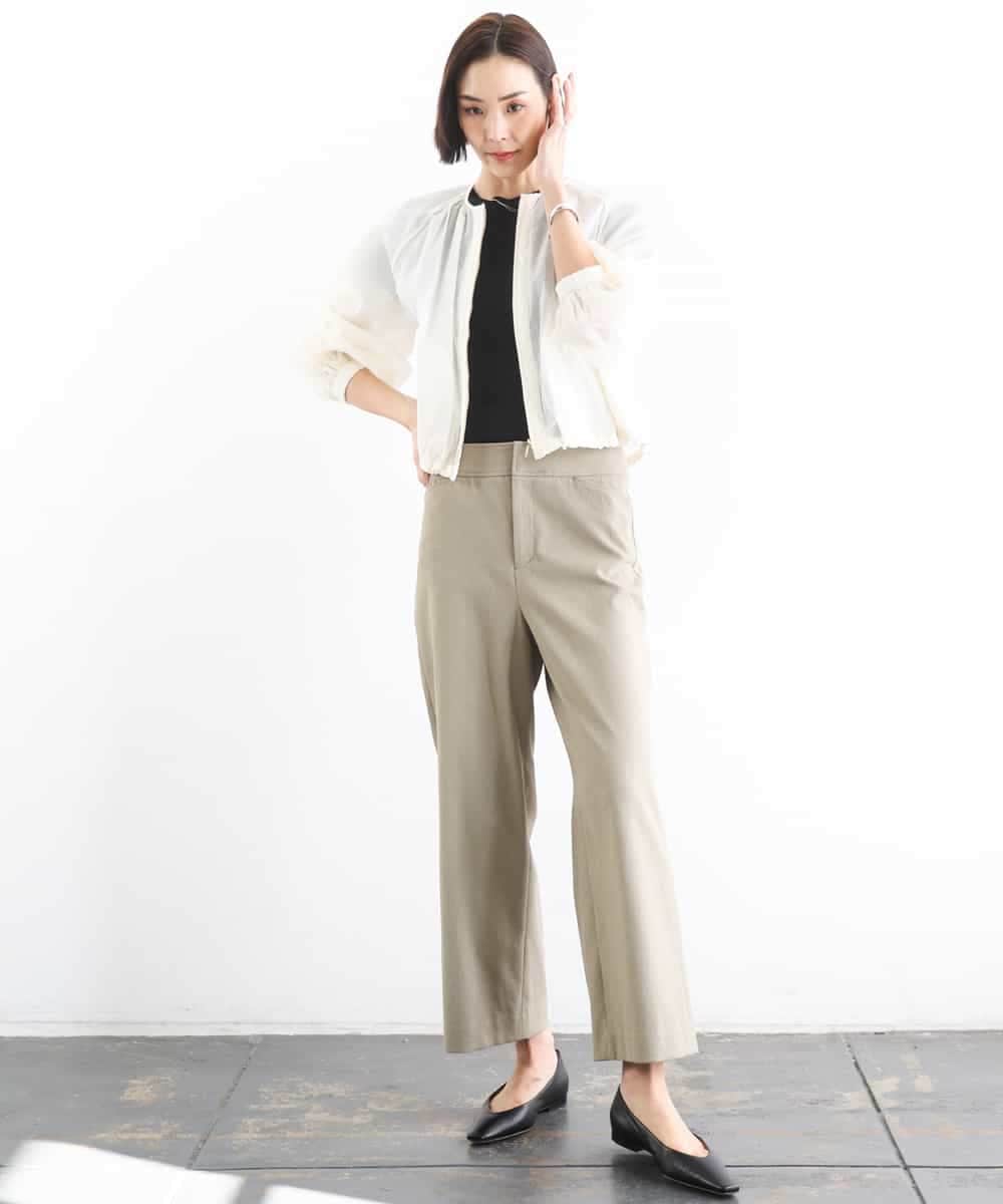 FMLGD17200 MICHEL KLEIN(ミッシェルクラン) [定番人気]ドライストレッチワイドパンツ カーキ