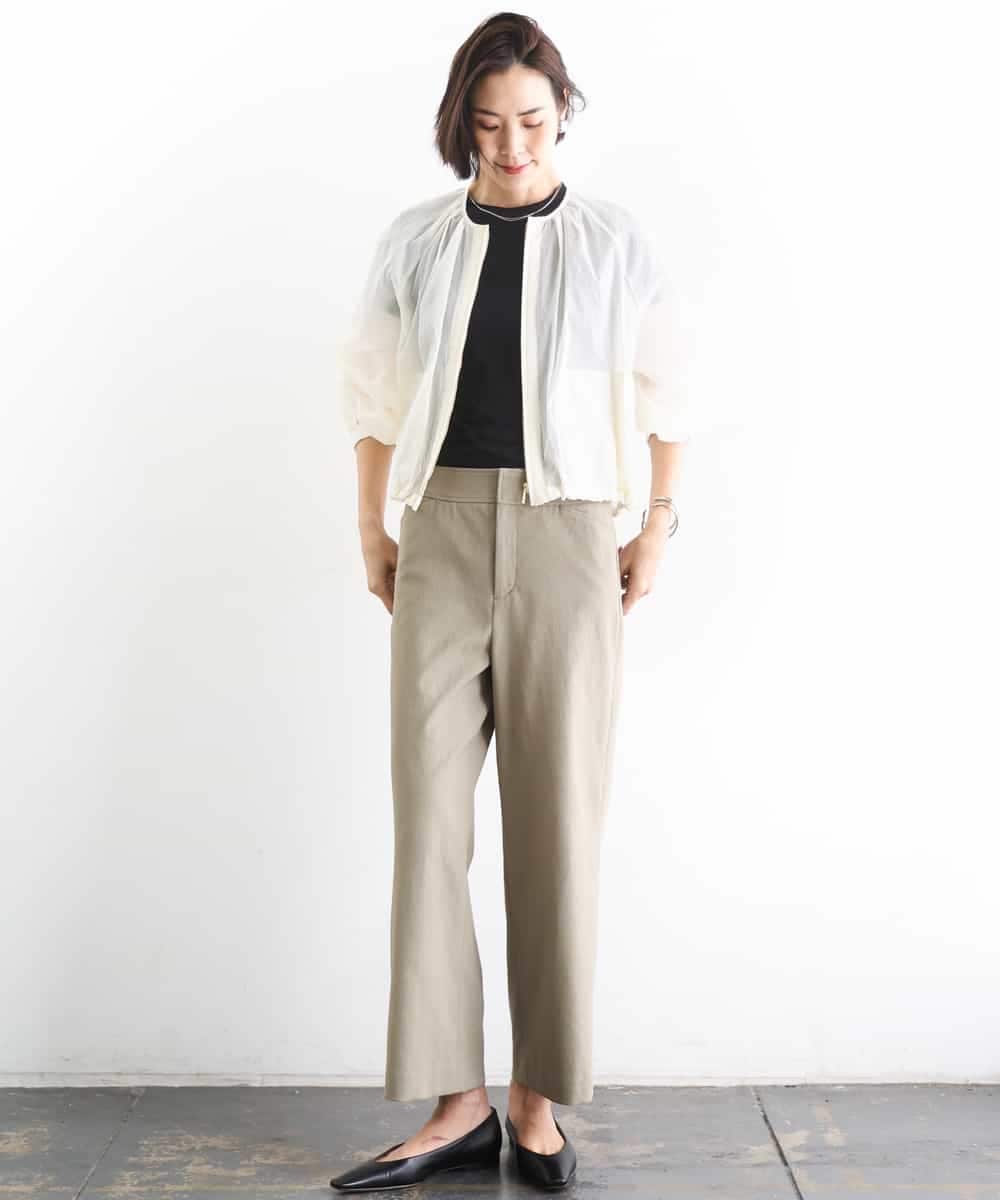 FMLGD17200 MICHEL KLEIN(ミッシェルクラン) [定番人気]ドライストレッチワイドパンツ カーキ