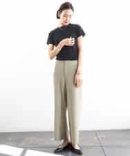 FMLGD17200 MICHEL KLEIN(ミッシェルクラン) [定番人気]ドライストレッチワイドパンツ カーキ