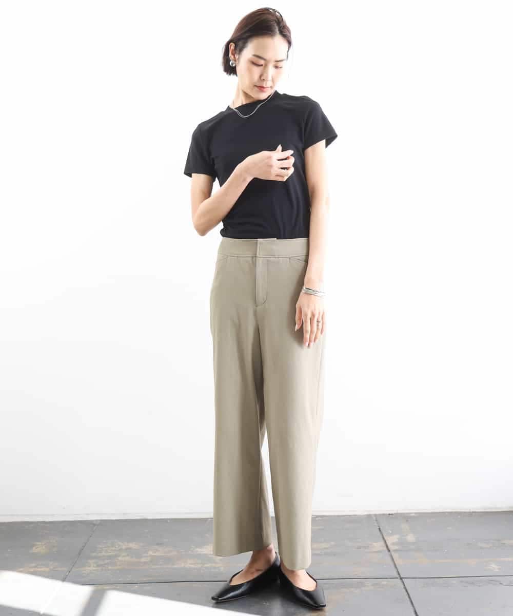 FMLGD17200 MICHEL KLEIN(ミッシェルクラン) [定番人気]ドライストレッチワイドパンツ カーキ