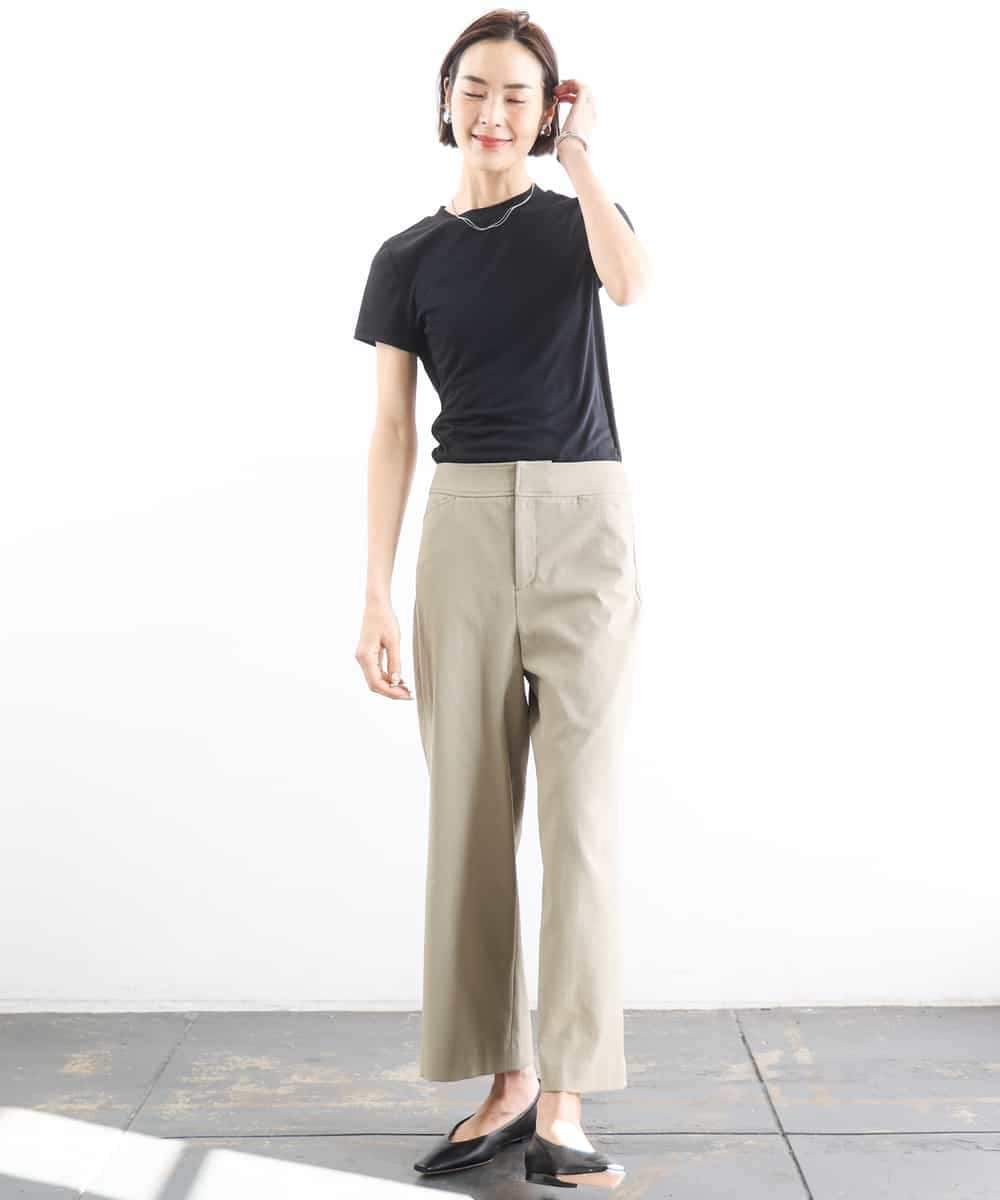 FMLGD17200 MICHEL KLEIN(ミッシェルクラン) [定番人気]ドライストレッチワイドパンツ カーキ