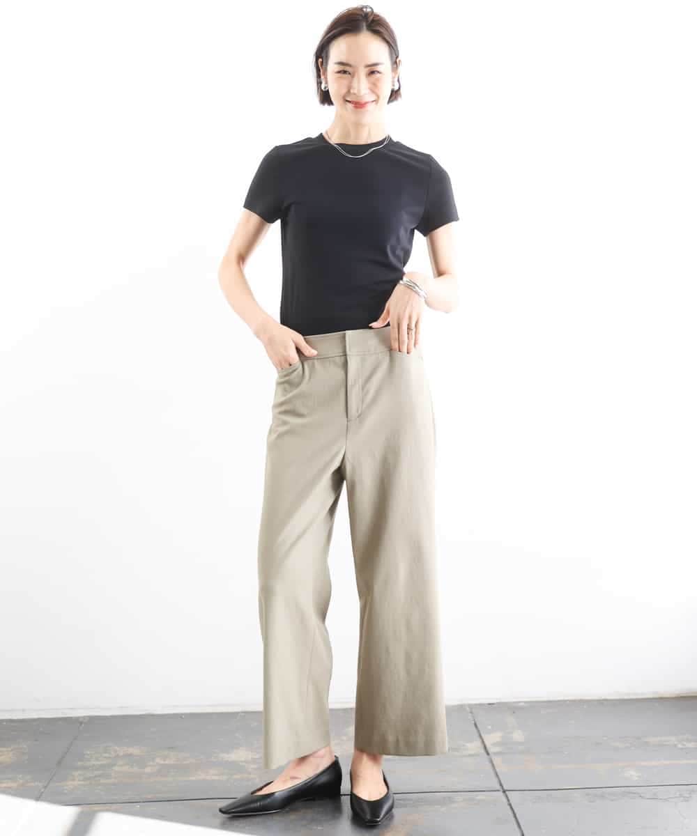 FMLGD17200 MICHEL KLEIN(ミッシェルクラン) [定番人気]ドライストレッチワイドパンツ カーキ