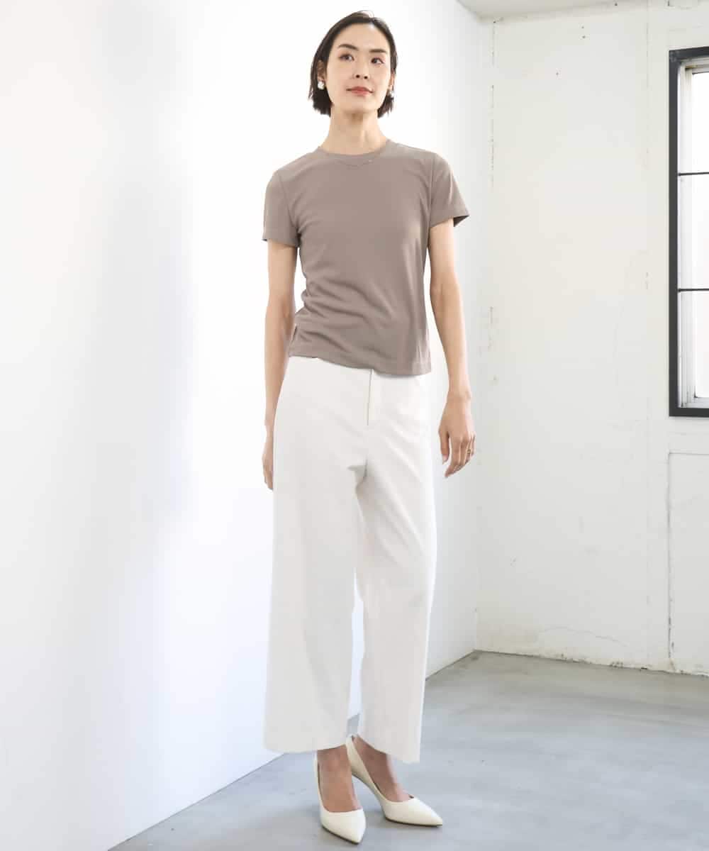 FMLGD17200 MICHEL KLEIN(ミッシェルクラン) [定番人気]ドライストレッチワイドパンツ カーキ