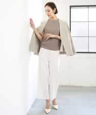 FMLGD17200 MICHEL KLEIN(ミッシェルクラン) [定番人気]ドライストレッチワイドパンツ カーキ