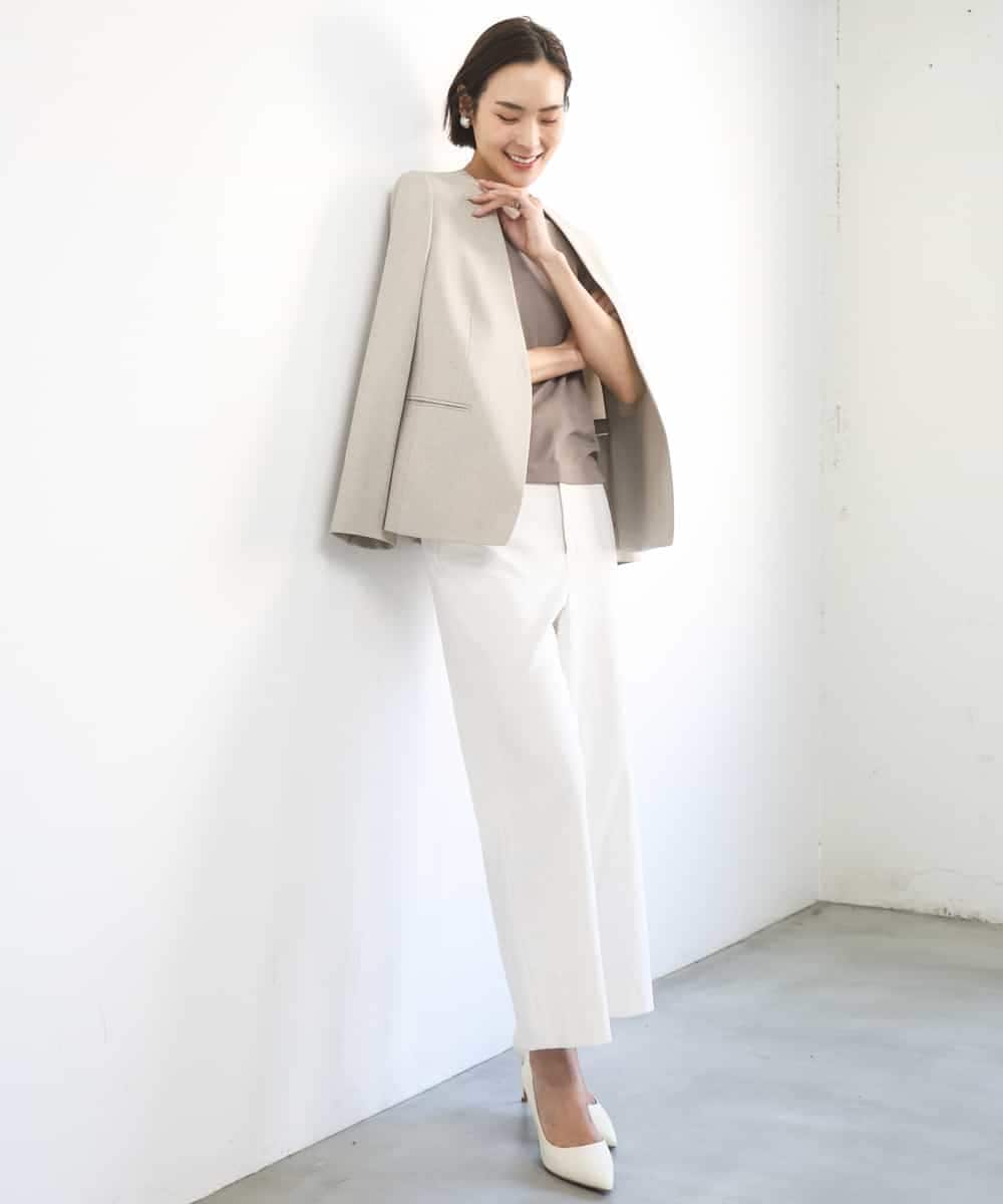 FMLGD17200 MICHEL KLEIN(ミッシェルクラン) [定番人気]ドライストレッチワイドパンツ カーキ