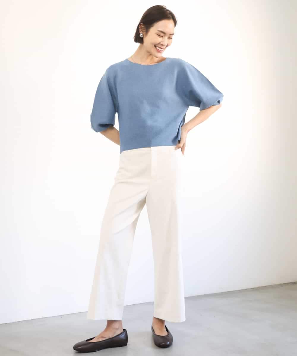 FMLGD17200 MICHEL KLEIN(ミッシェルクラン) [定番人気]ドライストレッチワイドパンツ カーキ