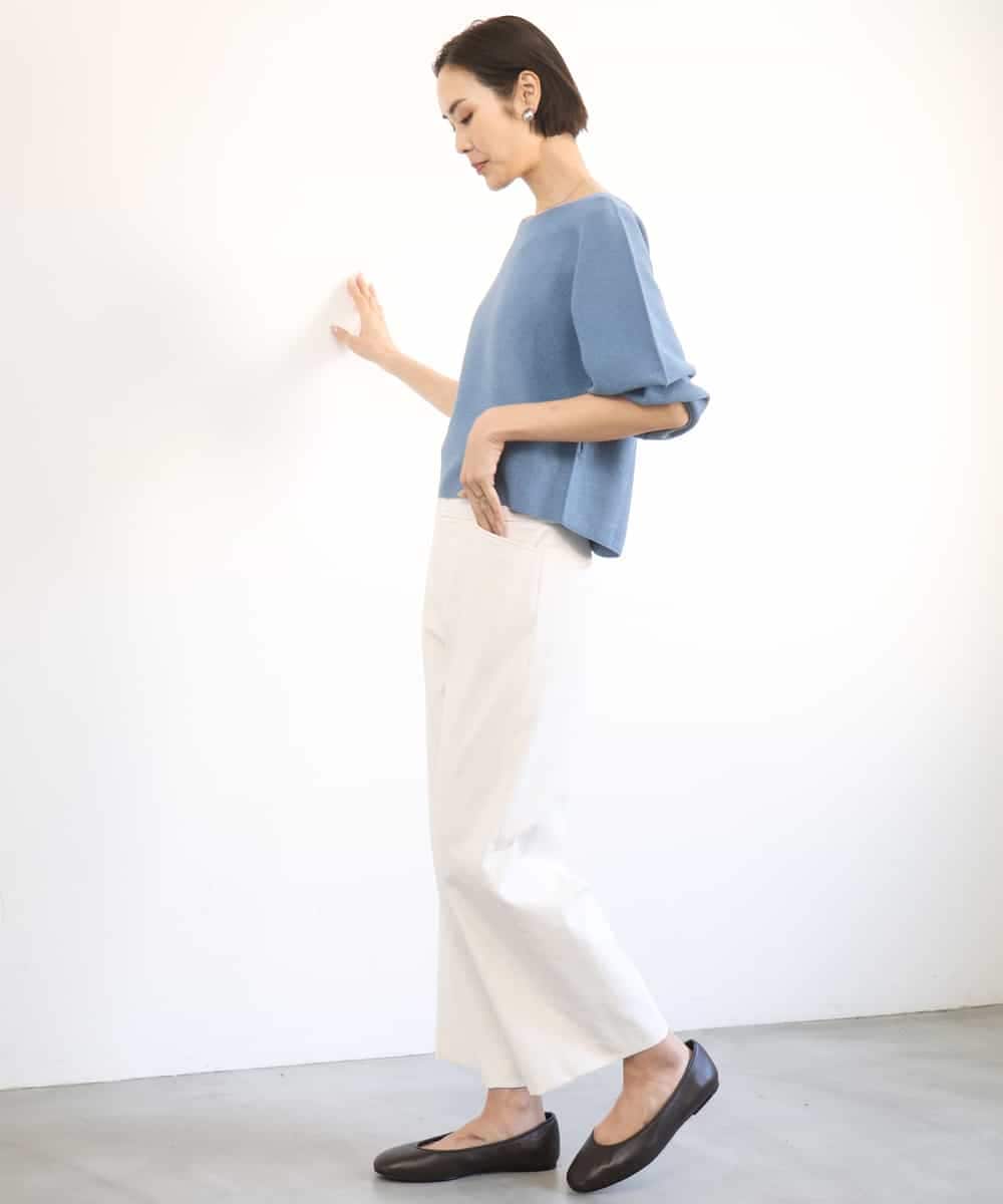 FMLGD17200 MICHEL KLEIN(ミッシェルクラン) [定番人気]ドライストレッチワイドパンツ カーキ