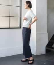 FMLGD17200 MICHEL KLEIN(ミッシェルクラン) [定番人気]ドライストレッチワイドパンツ カーキ