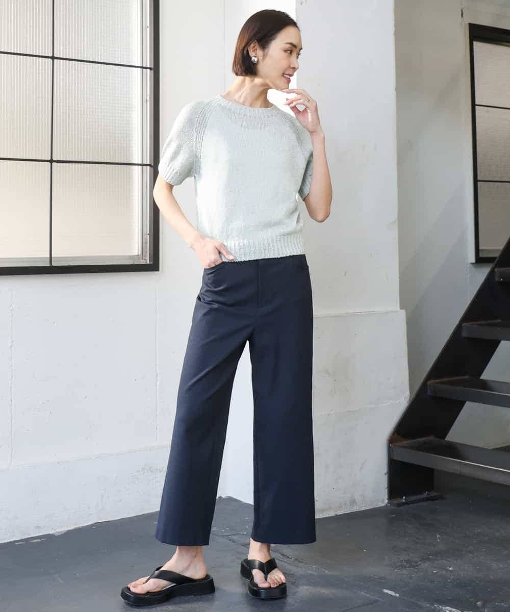 FMLGD17200 MICHEL KLEIN(ミッシェルクラン) [定番人気]ドライストレッチワイドパンツ カーキ