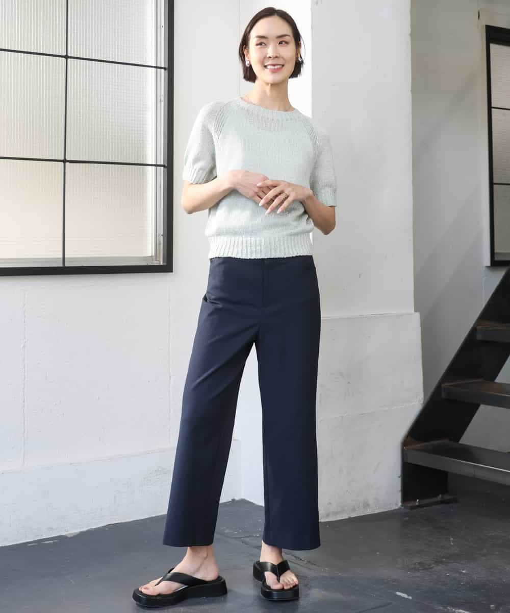 FMLGD17200 MICHEL KLEIN(ミッシェルクラン) [定番人気]ドライストレッチワイドパンツ カーキ