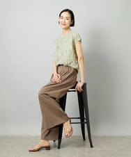 FMLGD22260 MICHEL KLEIN(ミッシェルクラン) 2タックワイドチノパンツ ベージュ