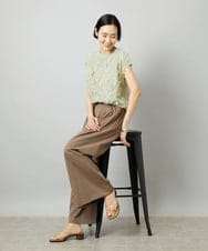 FMLGD22260 MICHEL KLEIN(ミッシェルクラン) 2タックワイドチノパンツ ベージュ