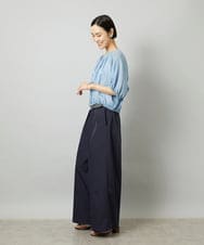 FMLGD22260 MICHEL KLEIN(ミッシェルクラン) 2タックワイドチノパンツ ベージュ