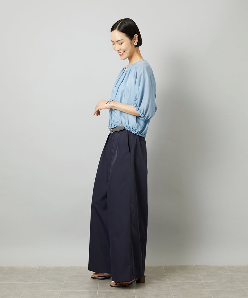 FMLGD22260 MICHEL KLEIN(ミッシェルクラン) 2タックワイドチノパンツ ベージュ