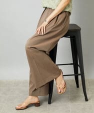 FMLGD22260 MICHEL KLEIN(ミッシェルクラン) 2タックワイドチノパンツ ブラウン
