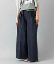FMLGD22260 MICHEL KLEIN(ミッシェルクラン) 2タックワイドチノパンツ ベージュ