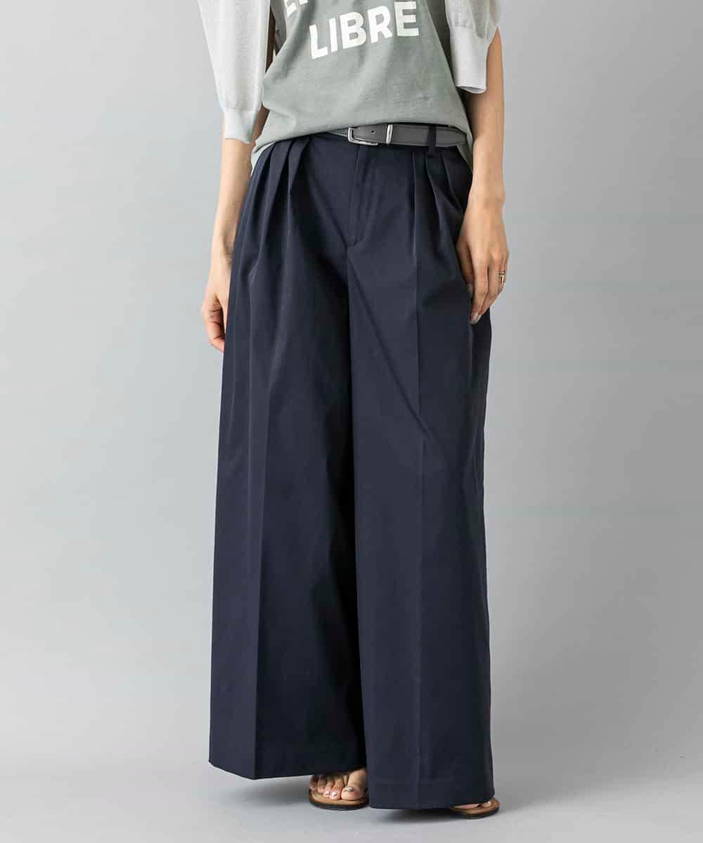 FMLGD22260 MICHEL KLEIN(ミッシェルクラン) 2タックワイドチノパンツ ベージュ