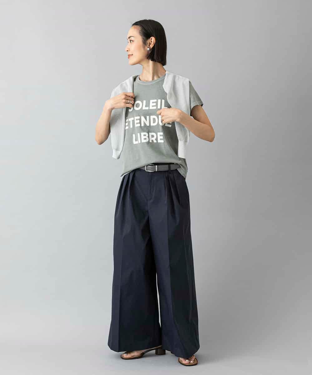 FMLGD22260 MICHEL KLEIN(ミッシェルクラン) 2タックワイドチノパンツ ベージュ