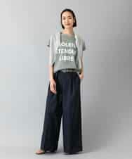 FMLGD22260 MICHEL KLEIN(ミッシェルクラン) 2タックワイドチノパンツ ベージュ