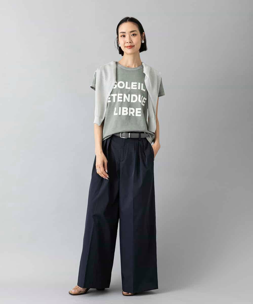 FMLGD22260 MICHEL KLEIN(ミッシェルクラン) 2タックワイドチノパンツ ベージュ