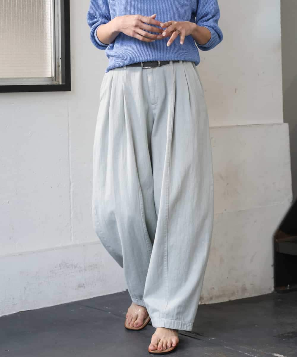 FMLGE01450 MICHEL KLEIN(ミッシェルクラン) [セットアップ対応]デニムバレルパンツ ライトグレー