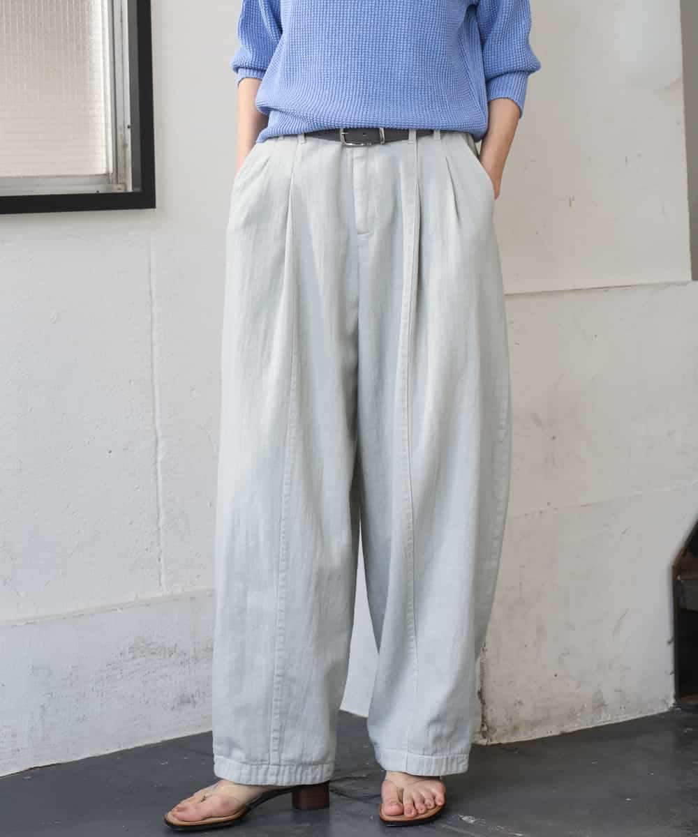 FMLGE01450 MICHEL KLEIN(ミッシェルクラン) [セットアップ対応]デニムバレルパンツ ライトグレー