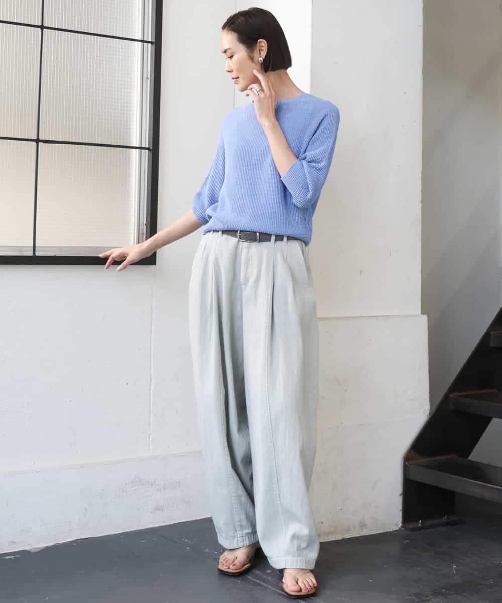 FMLGE01450 MICHEL KLEIN(ミッシェルクラン) [セットアップ対応]デニムバレルパンツ ライトグレー