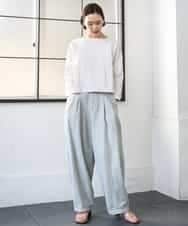 FMLGE01450 MICHEL KLEIN(ミッシェルクラン) [セットアップ対応]デニムバレルパンツ ライトグレー