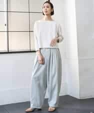 FMLGE01450 MICHEL KLEIN(ミッシェルクラン) [セットアップ対応]デニムバレルパンツ ライトグレー