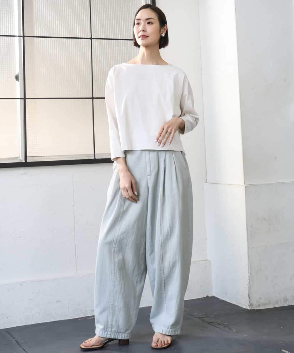 FMLGE01450 MICHEL KLEIN(ミッシェルクラン) [セットアップ対応]デニムバレルパンツ ライトグレー