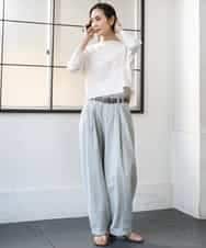 FMLGE01450 MICHEL KLEIN(ミッシェルクラン) [セットアップ対応]デニムバレルパンツ ライトグレー