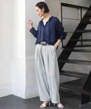 FMLGE01450 MICHEL KLEIN(ミッシェルクラン) [セットアップ対応]デニムバレルパンツ ライトグレー